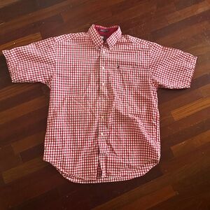 Tommy Hilfiger Red and White Checkered Men's Shirt